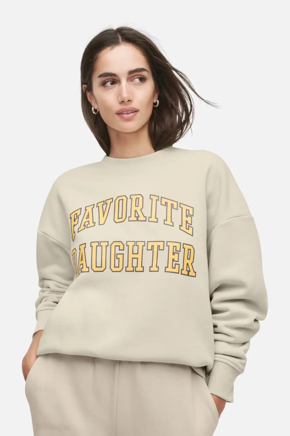 Favorite Daughter Women's Collegiate Sweatshirt Stone Dijon 1