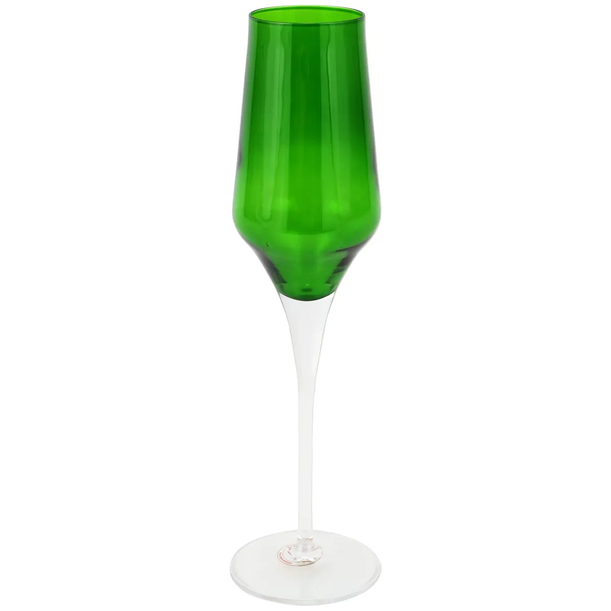 Vietri Contessa Champagne Glass In Emerald 1