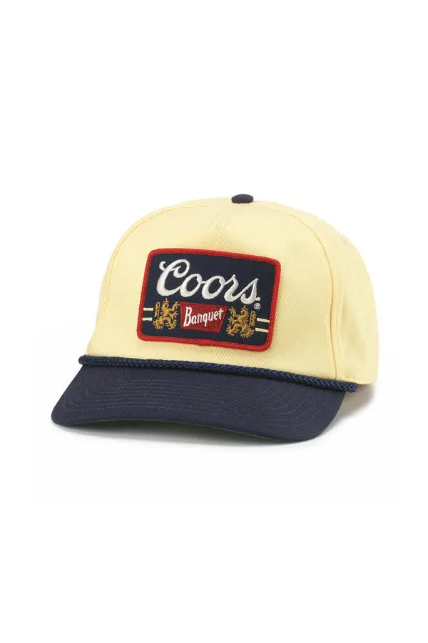 American Needle Coors Banquet Roscoe Snapback Hat In Lemon Ice 1