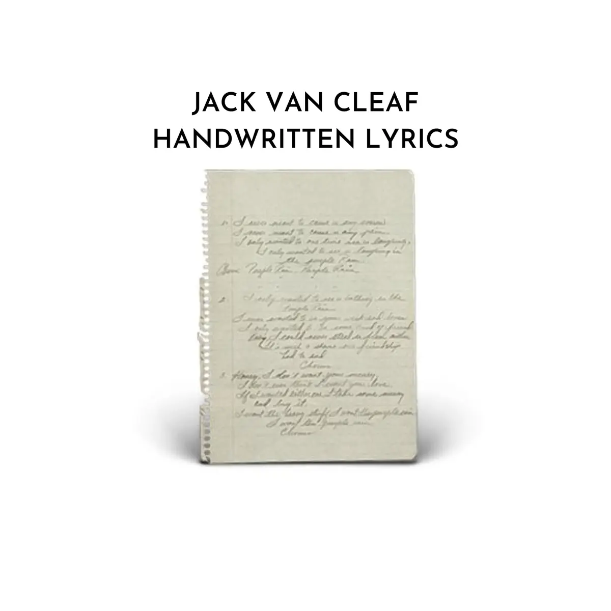 Jack Van Cleaf Handwritten Lyrics 1