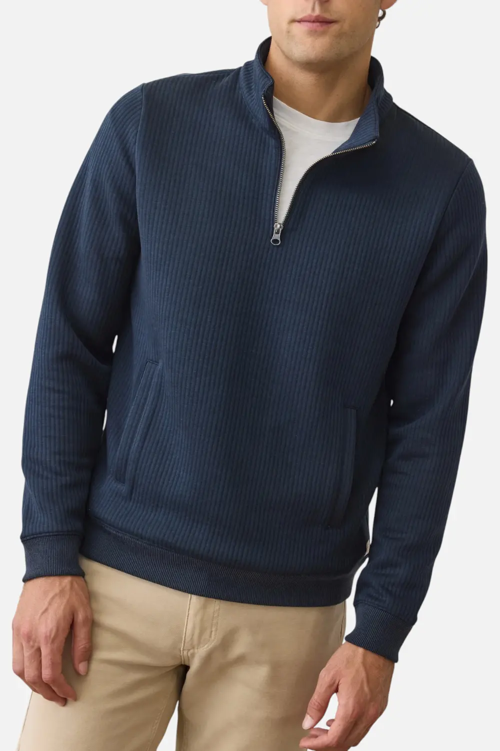 Marine Layer Men's Corbet Quilted 1/4 Zip In Navy 1