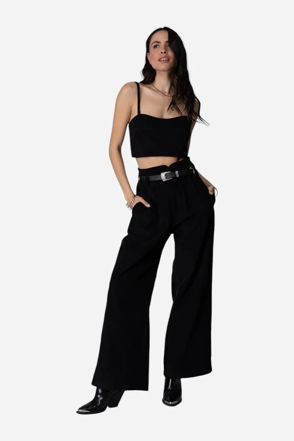 Stillwater Corduroy Knotch Waist Pant In Black 1
