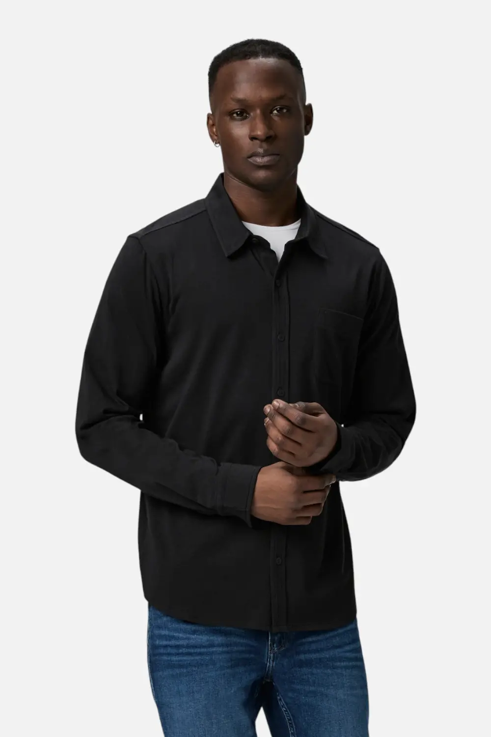 Paige Men's Cosgrove Button Up In Black 1