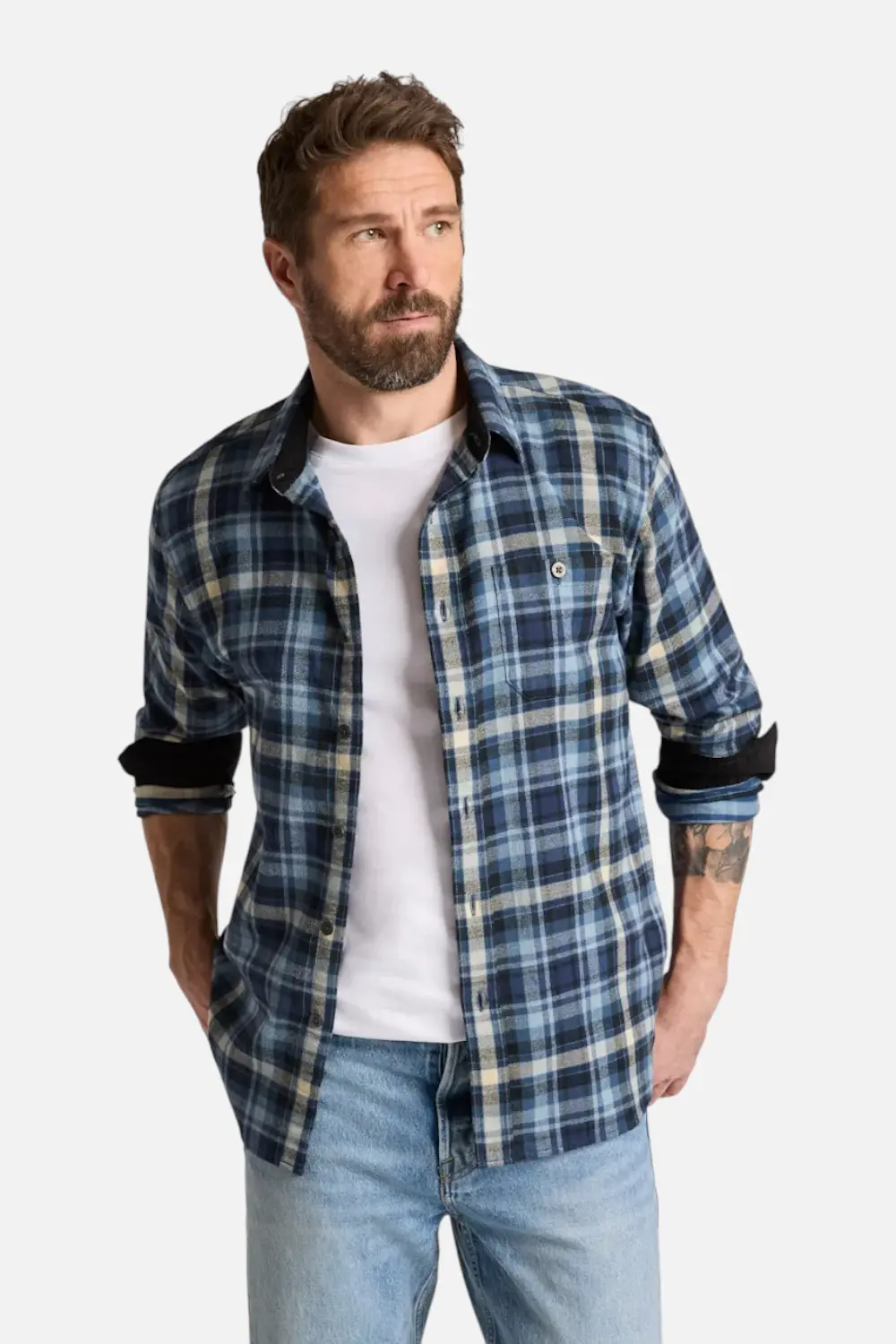 Pendleton Men's Plaid Cotton Fremont Flannel Shirt In Denim Multi 1