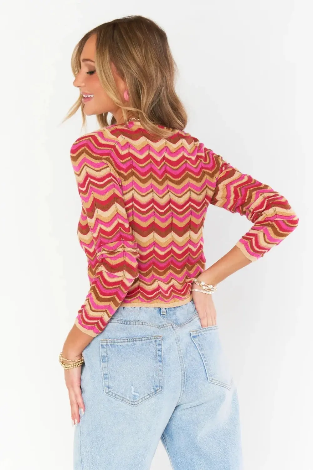 Show Me Your Mumu Coza Cardi Top In Horizon Stripe Knit 2
