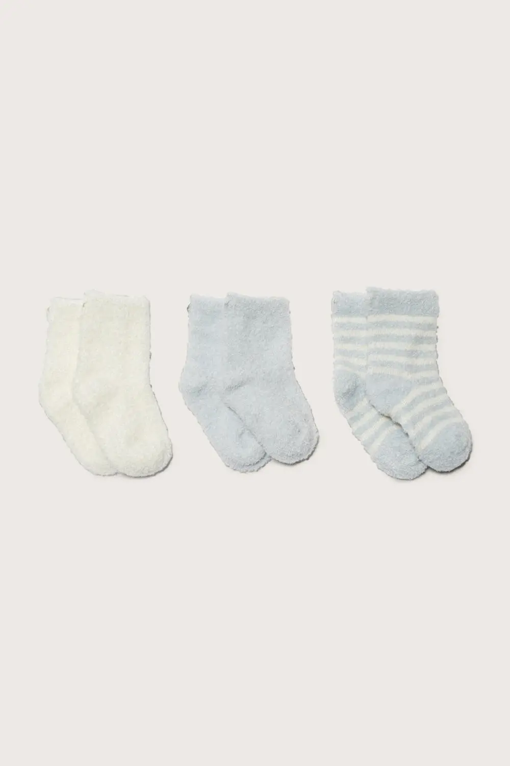 Barefoot Dreams Cozychic Lite Infant Sock Set In Blue Pearl - Set Of 3 1