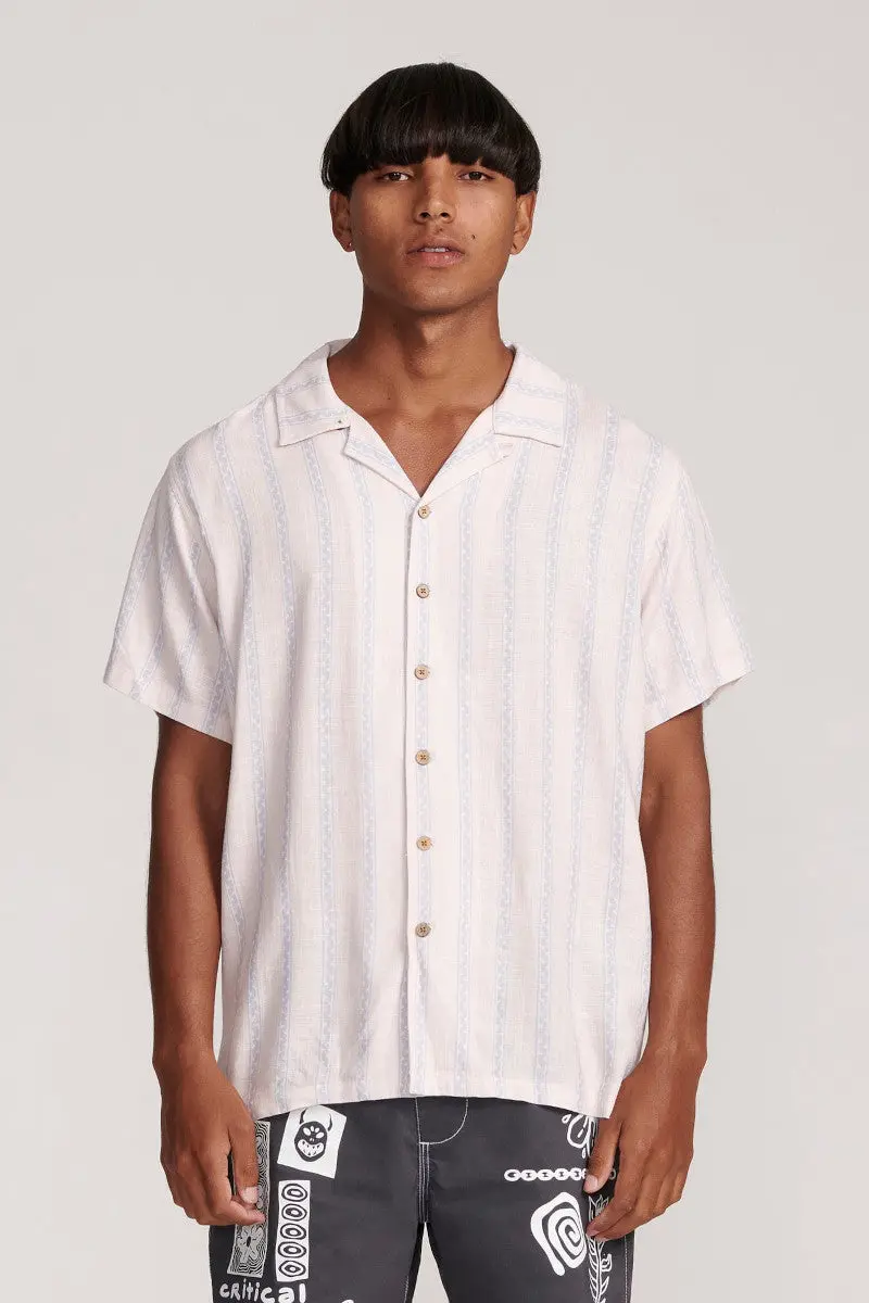 The Critical Slide Society Sideline Shirt In Salmon Stripe 1