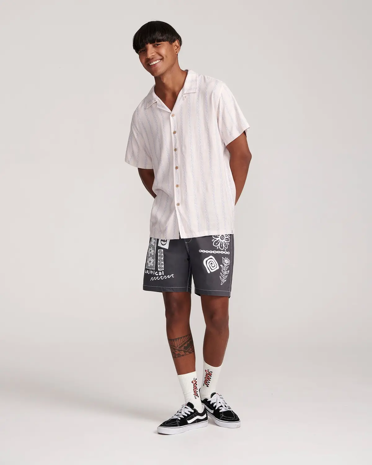 The Critical Slide Society Sideline Shirt In Salmon Stripe 2