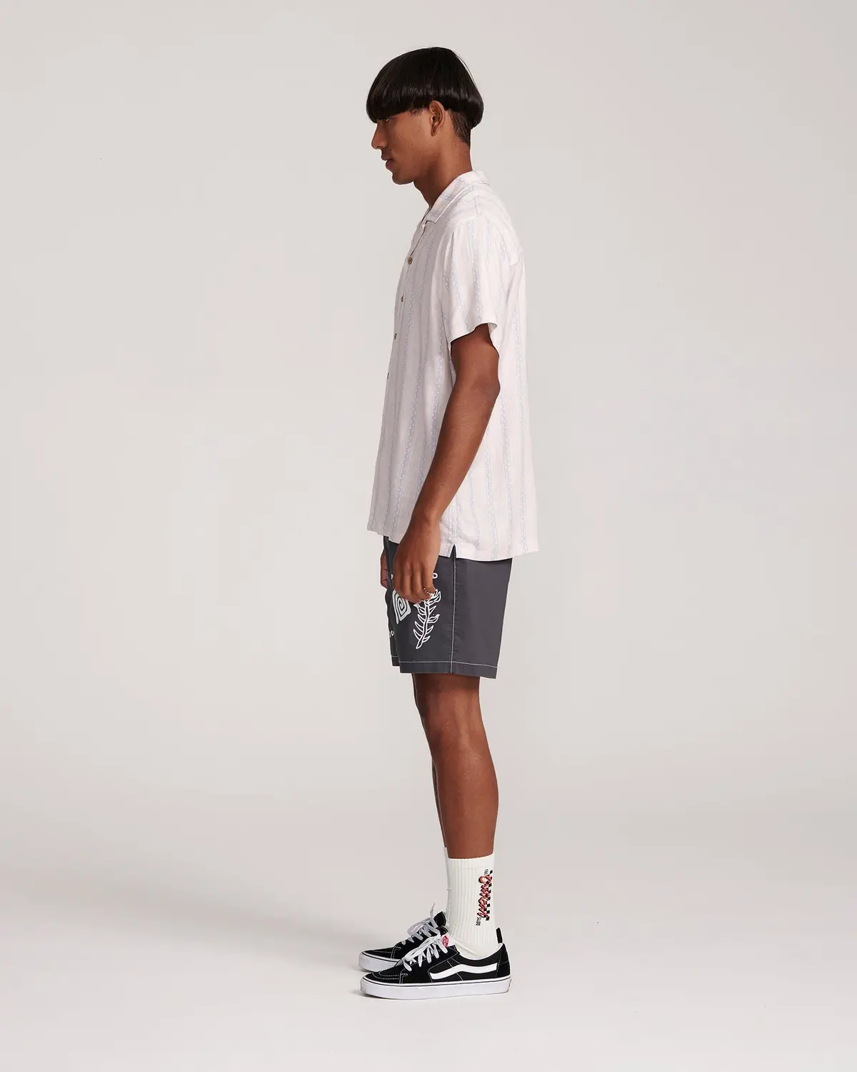 The Critical Slide Society Sideline Shirt In Salmon Stripe 3