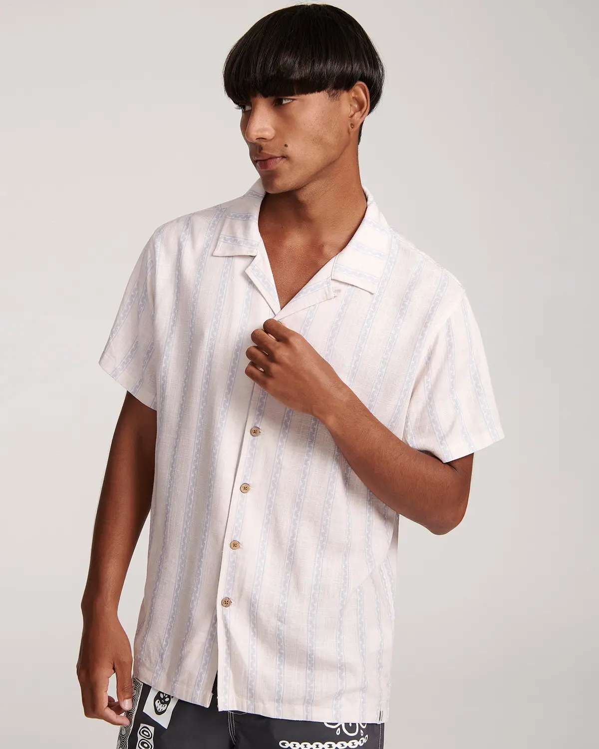The Critical Slide Society Sideline Shirt In Salmon Stripe 5