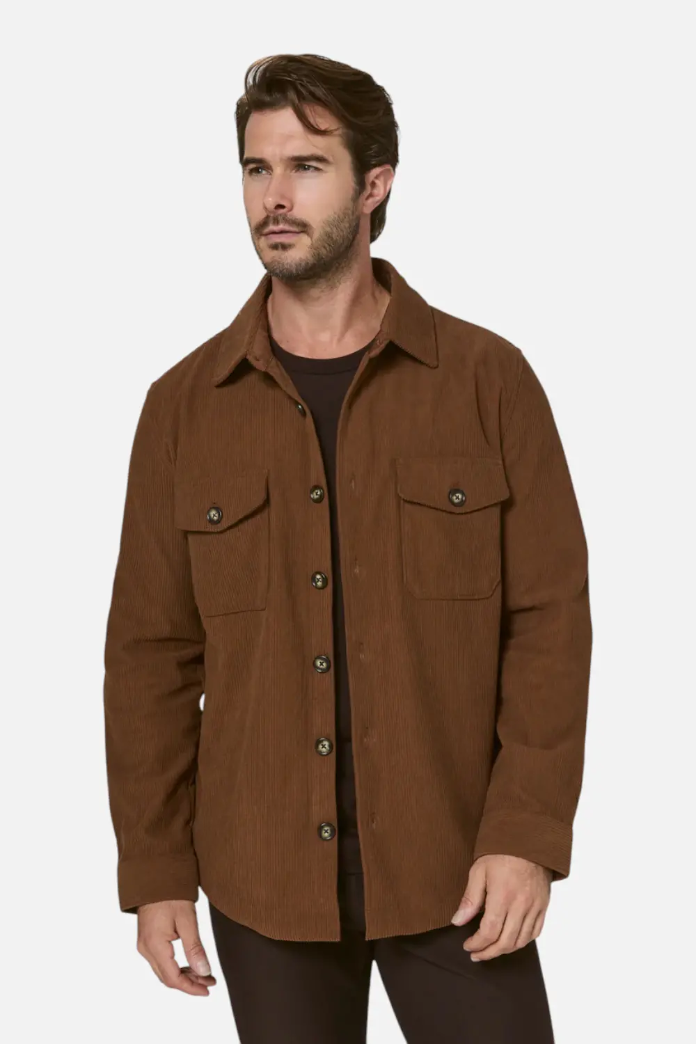 7 Diamonds Men's Crossway Corduroy Overshirt In Cedar 1