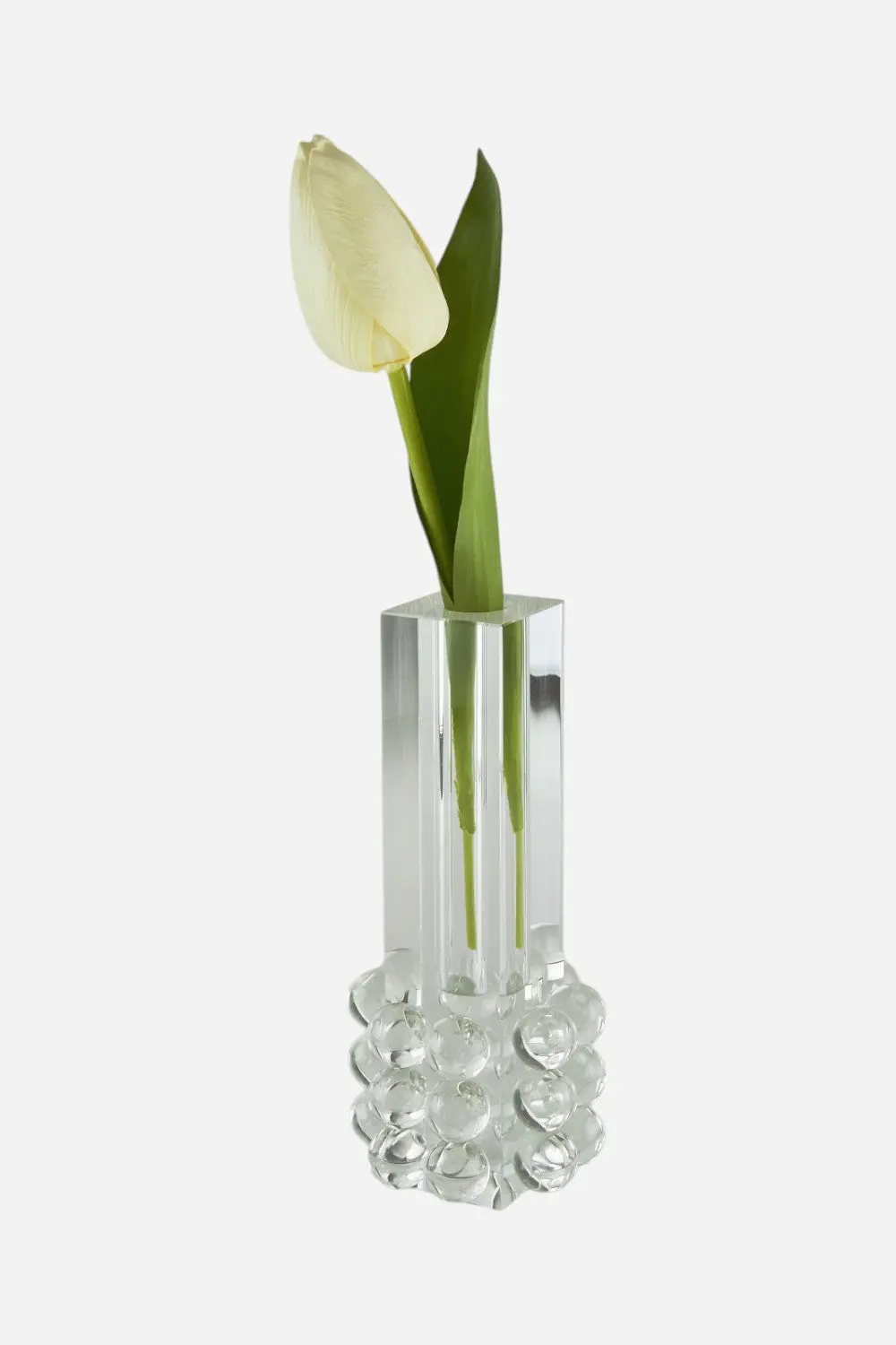 Tizo Crystal Glass Bud Vase With Bubbles 1