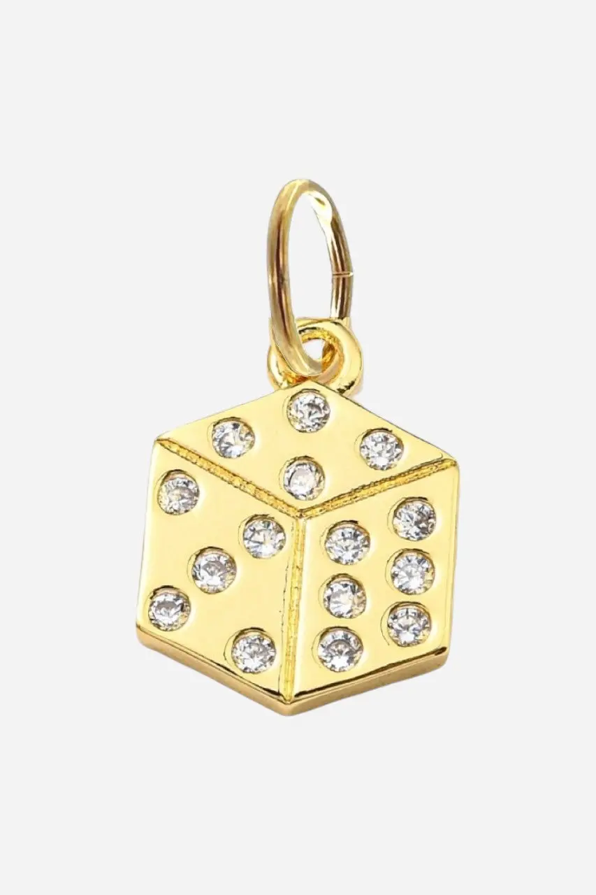 Farrah B Dice Charm Gold 1