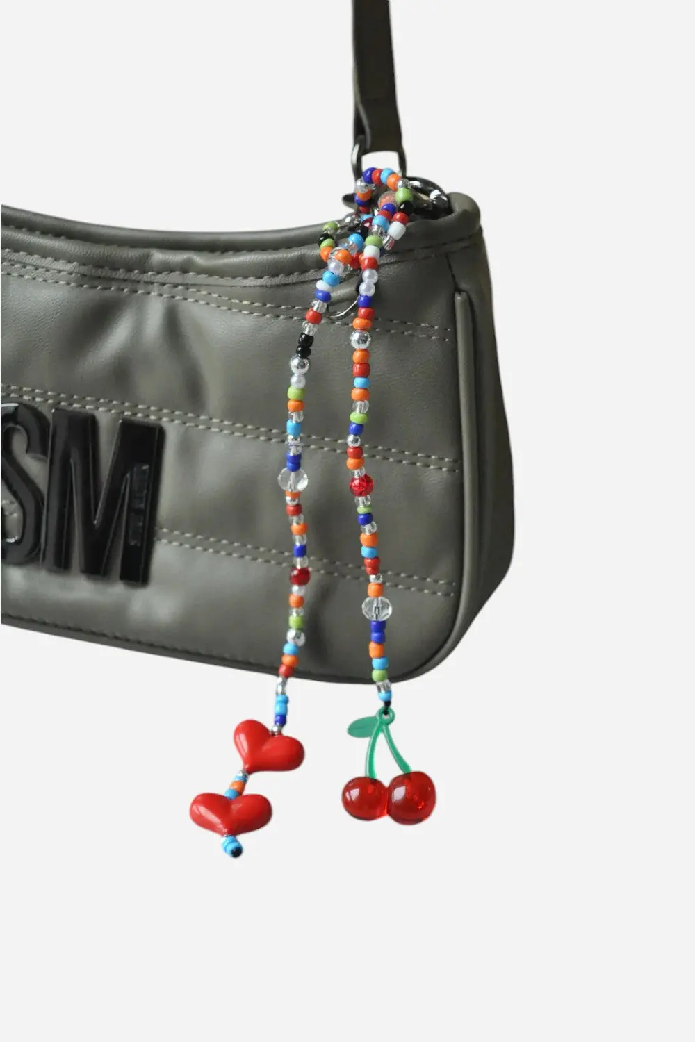 Chunky Heart Cherry Bag Charm 2