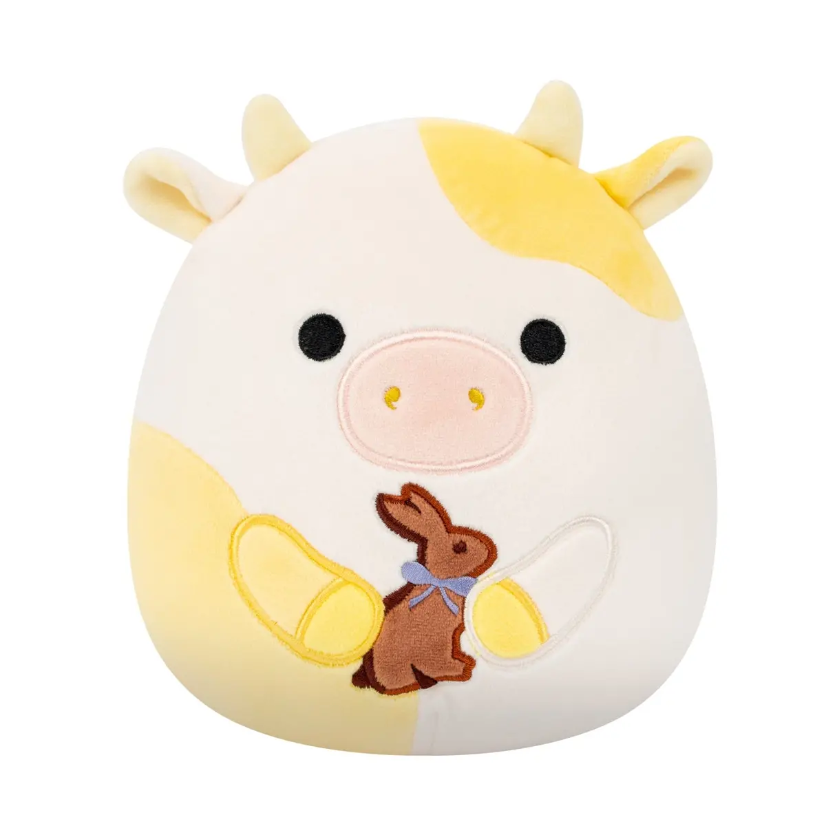 8-Inch Bodie The Yellow Spotted Cow Holding Chocolate Bunny 1