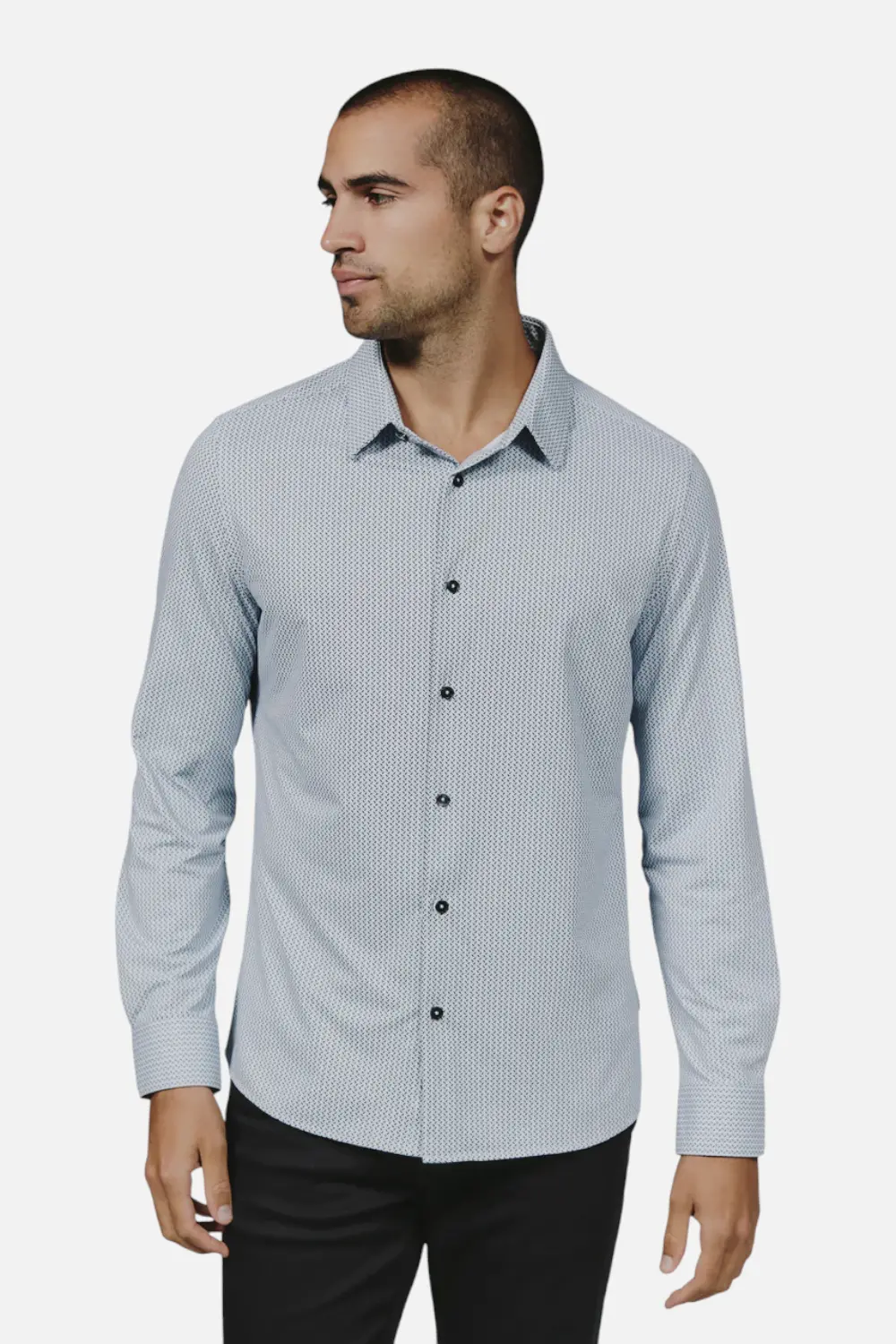 7 Diamonds Dante Long Sleeve In Light Blue 1