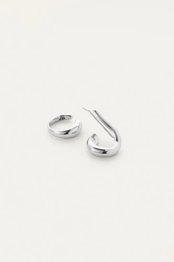 Jenny Bird Dara Ear Cuff & Climber Earring Set In Silver 1