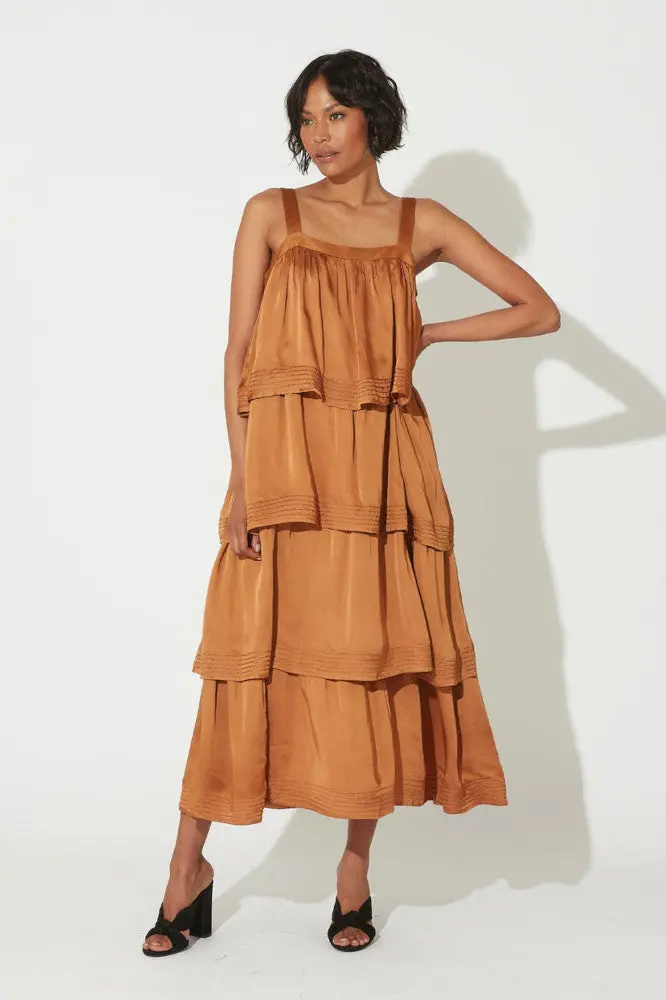 Cleobella Dasha Midi Dress In Bronze 1