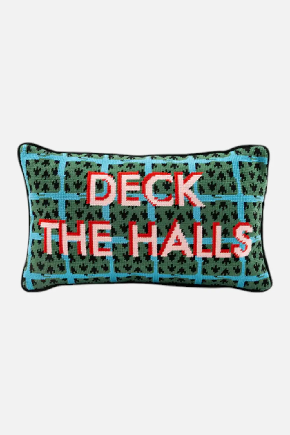 Furbish Deck The Halls Needlepoint Pillow 1