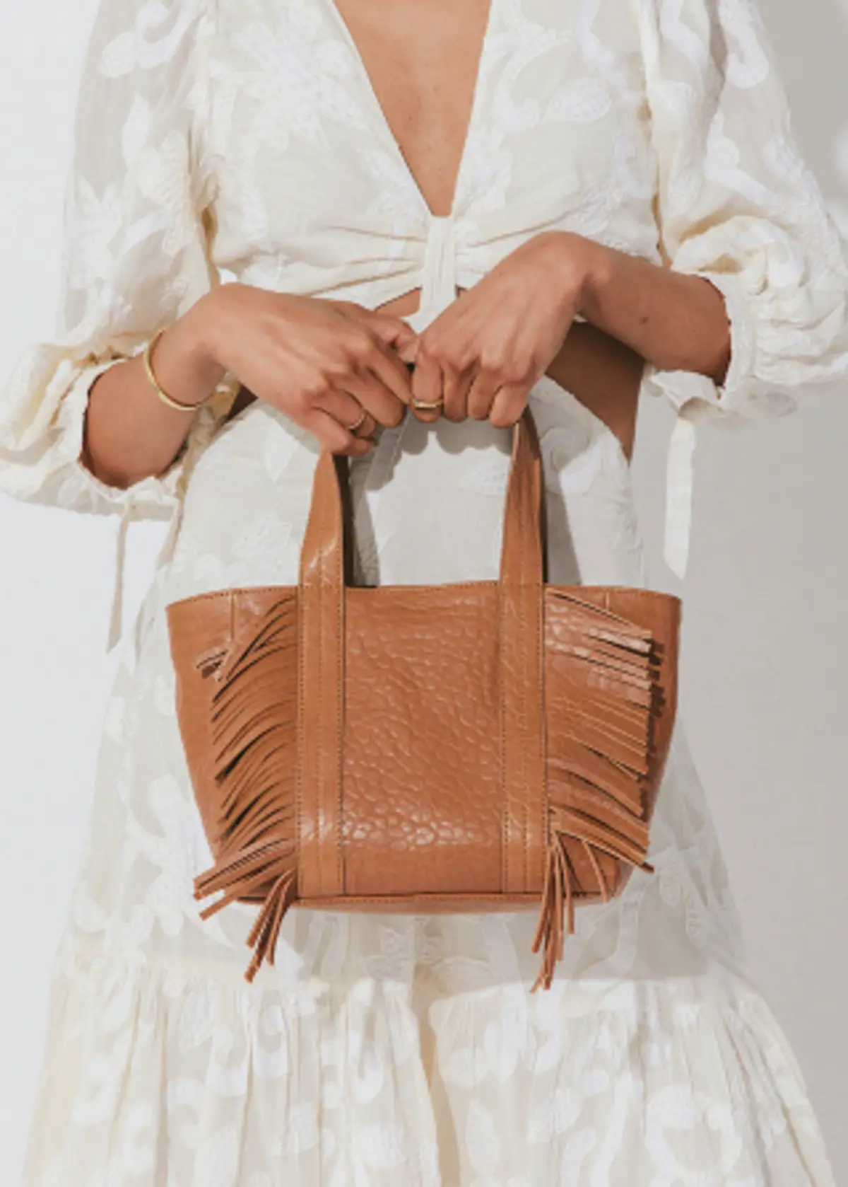Cleobella Devon Small Tote In Cognac 1