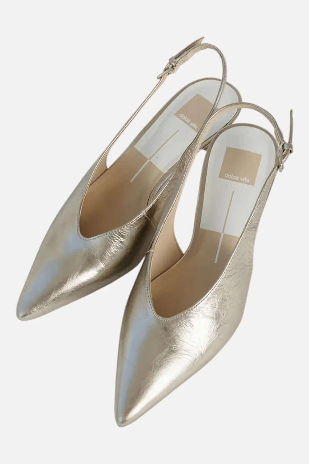 Dolce Vita Women's Alenna Heel In Light Gold Crinkle 1