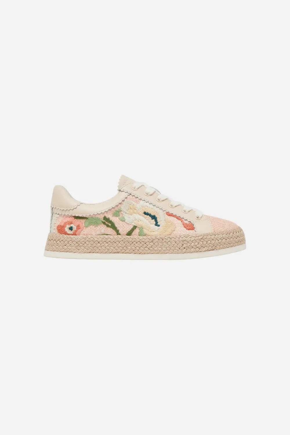 Dolce Vita Azalia Sneakers In Pink Floral Raffia 1