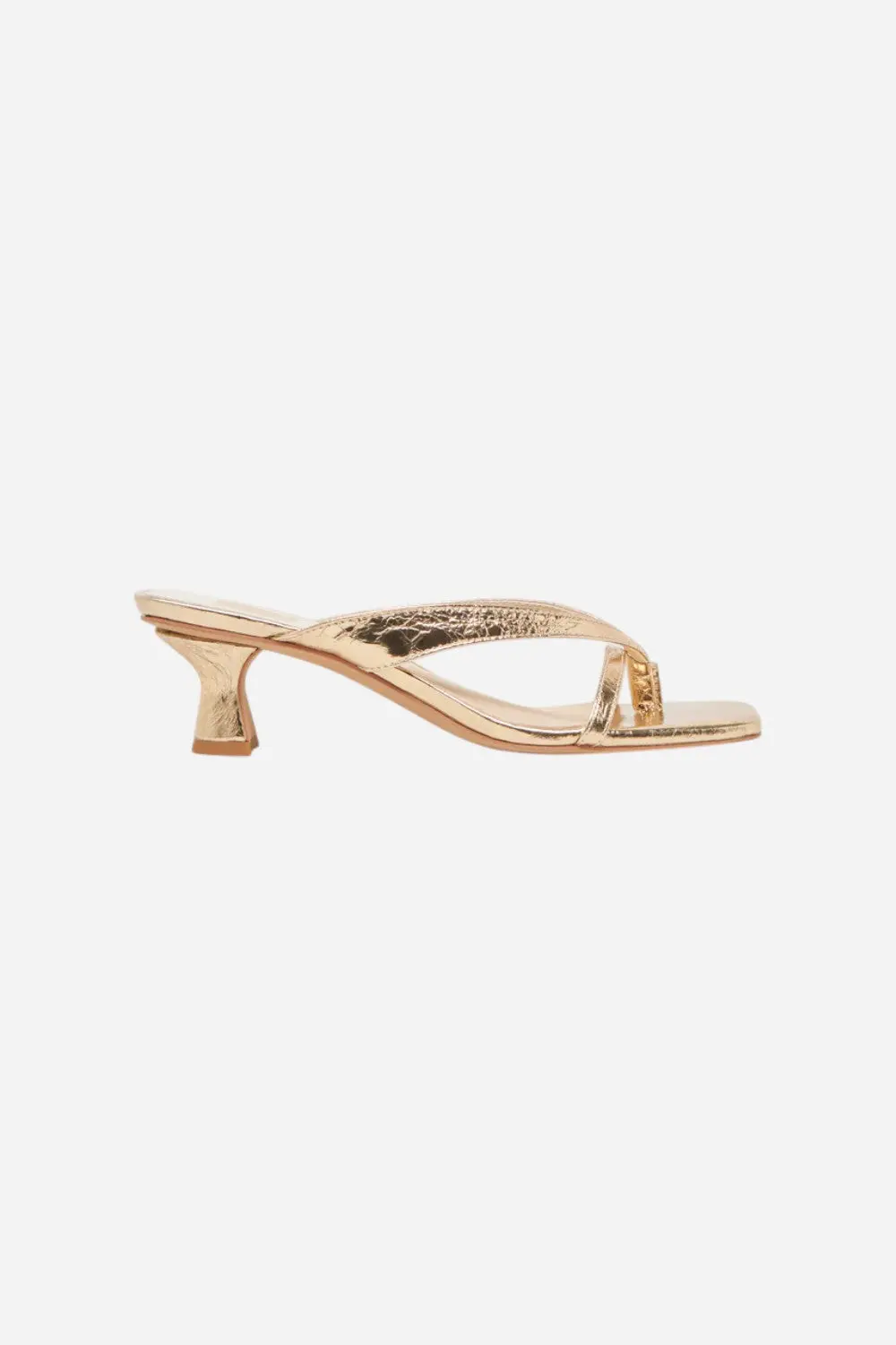 Dolce Vita Brevel Heels In Gold Distressed Leather 1