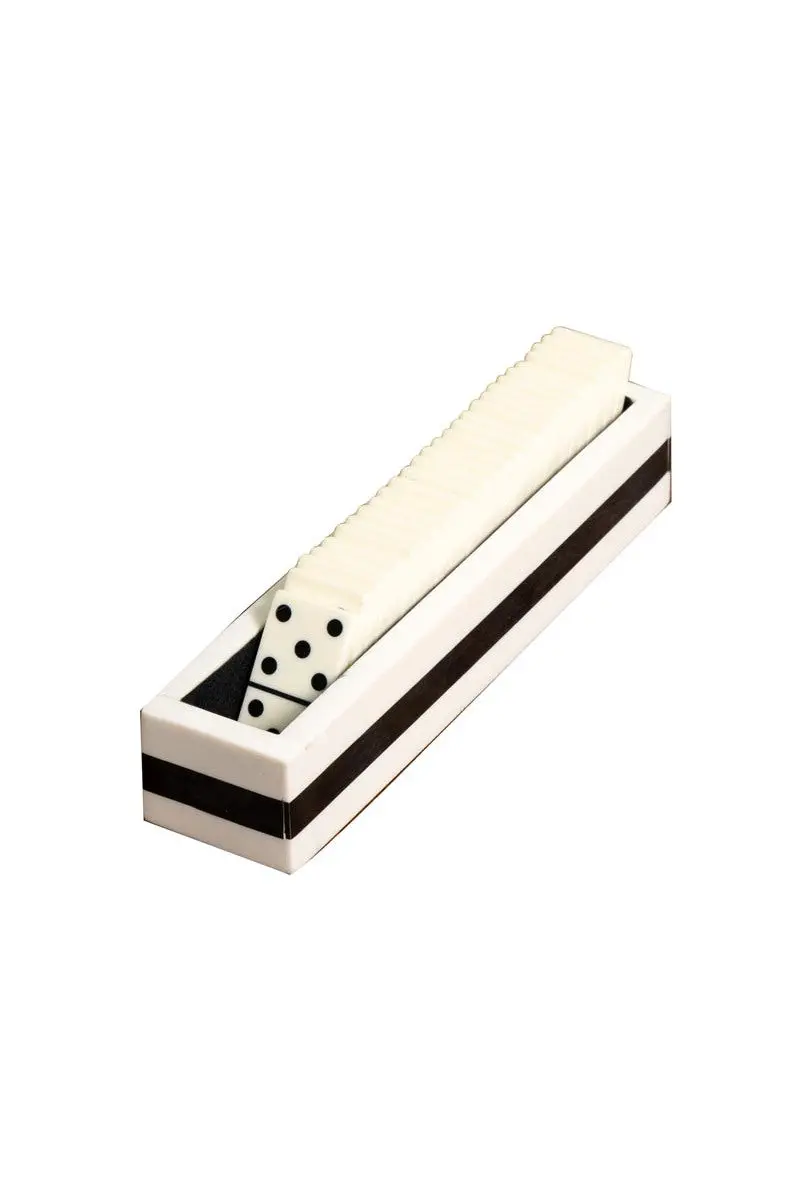 Chehoma Domino Game In White Resin 1