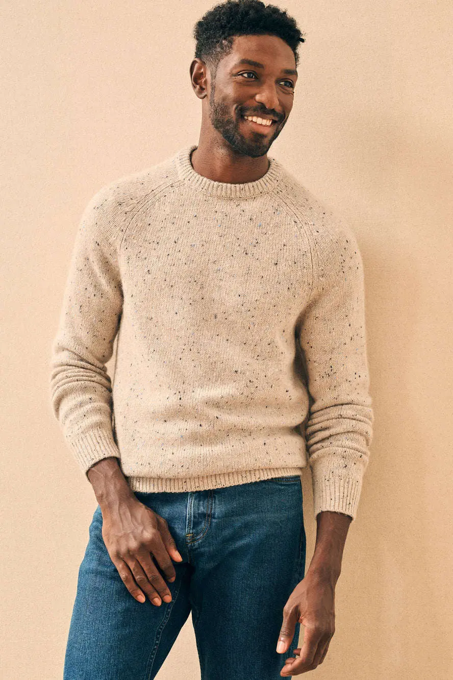 Faherty Donegal Wool Crew Sweater In Winter Dune 1