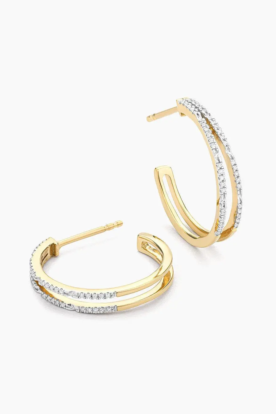 Ella Stein Double Bar Small Hoop Earrings In Gold 1