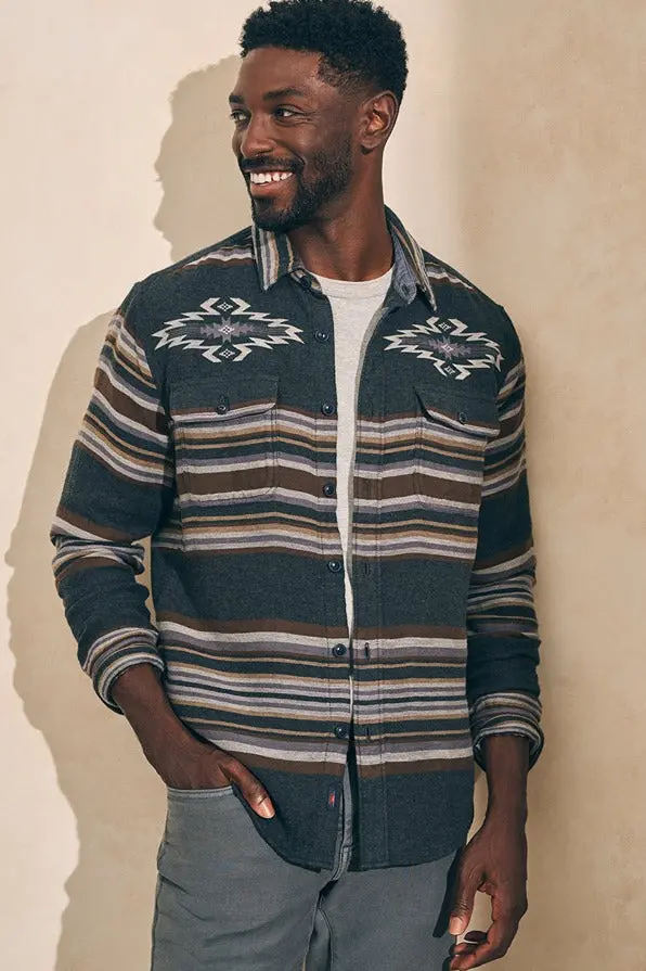 Faherty Doug Good Feather Canyon Overshirt In Desert Blackstar Serape 1