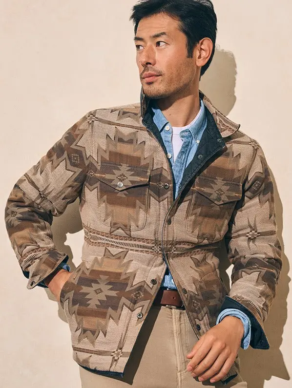 Faherty Doug Good Feather Reversible Bondi Jacket In Washed Black Cascade Star Nation 1