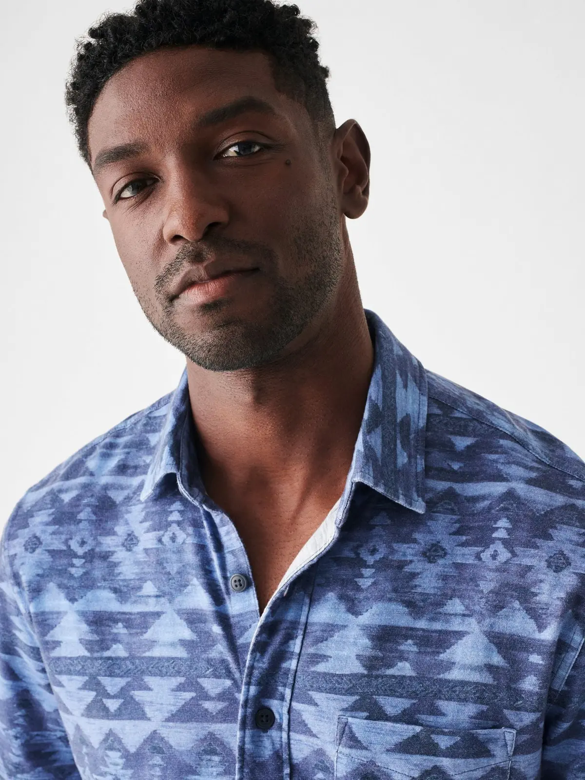 Faherty Doug Good Feather Short Sleeve Knit Seasons Shirt In Six Rivers Sky 2