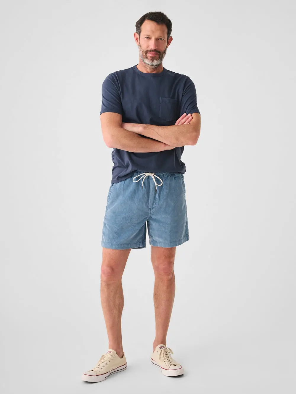 Faherty Drawstring Cord Short 6'' In Dune Blue 1