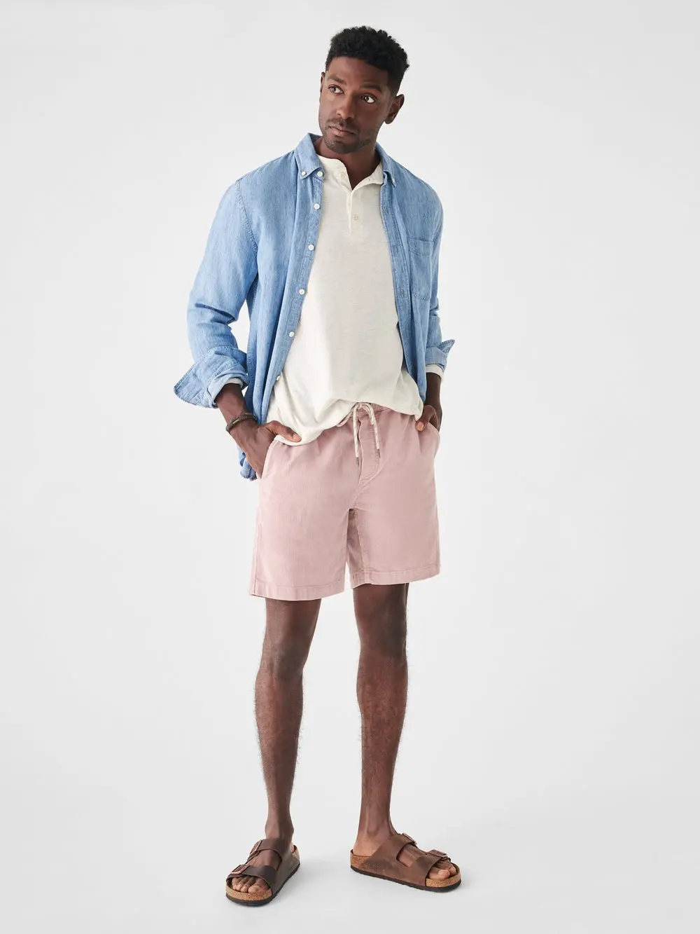 Faherty Drawstring Cord Short 6'' In Quartz 1