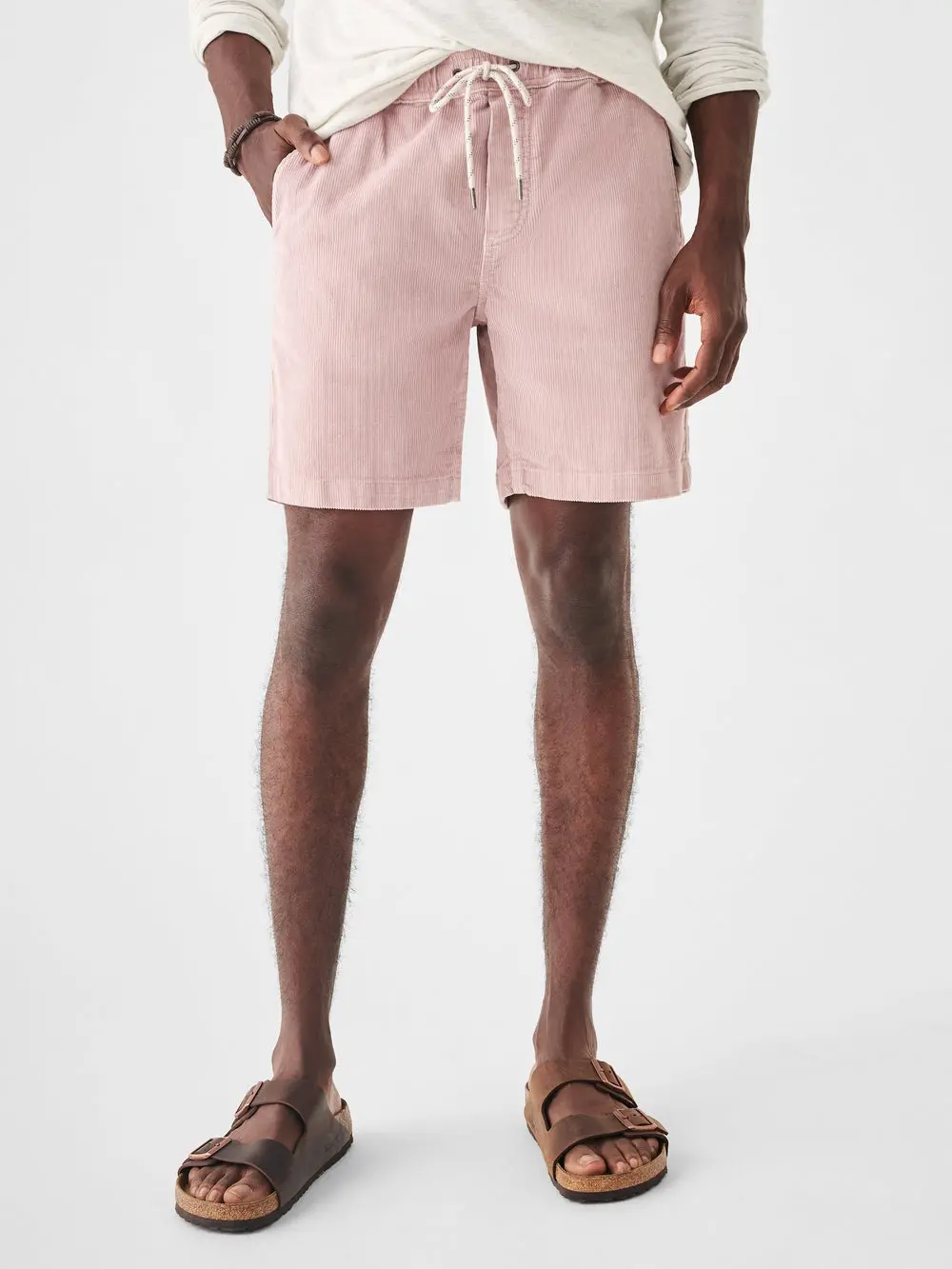 Faherty Drawstring Cord Short 6'' In Quartz 2
