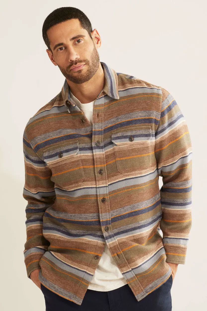 Pendleton Woolen Mills Driftwood Doublesoft Striped Shirt In Trail Stripe 1