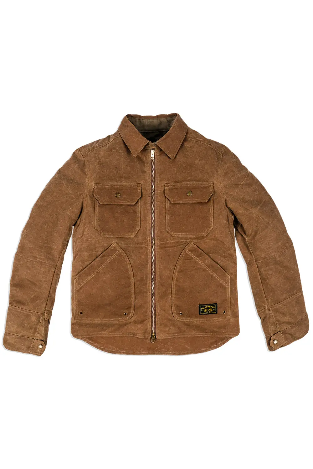 Jane Motorcycles Driggs Wax Canvas Field Riding Jacket In Tan 1