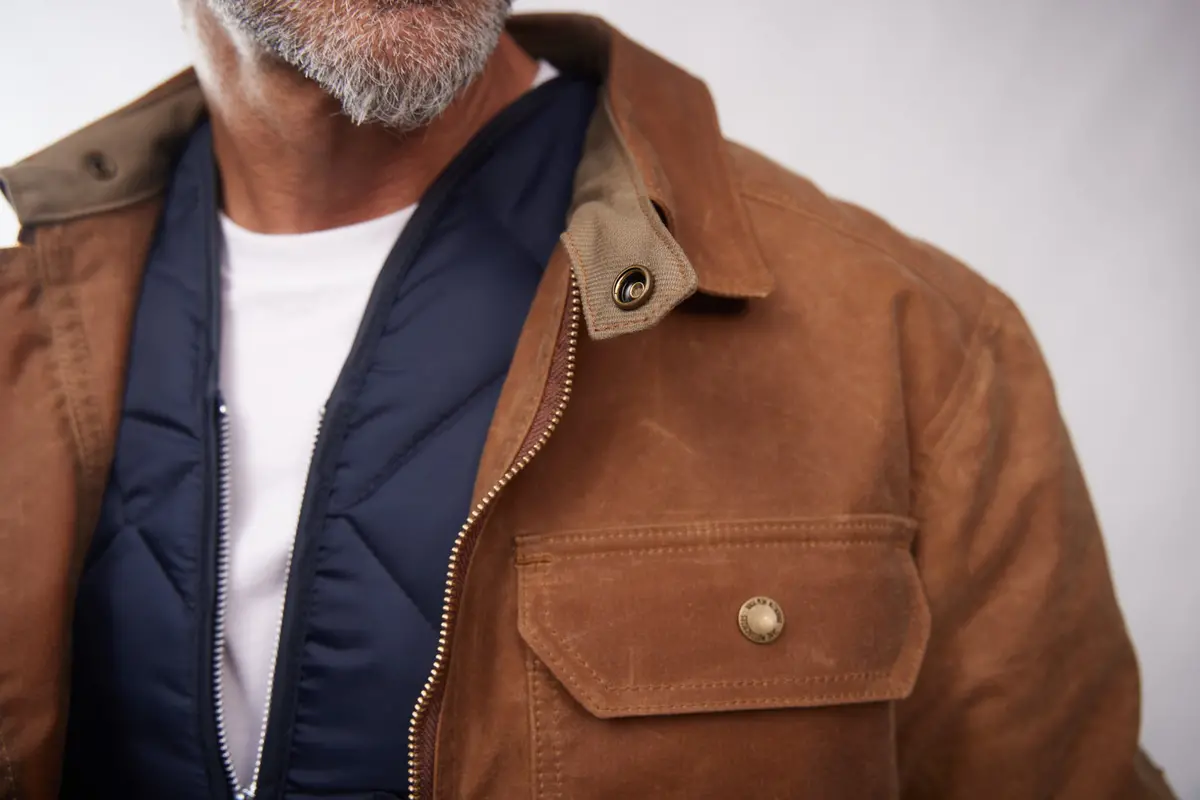 Jane Motorcycles Driggs Wax Canvas Field Riding Jacket In Tan 3