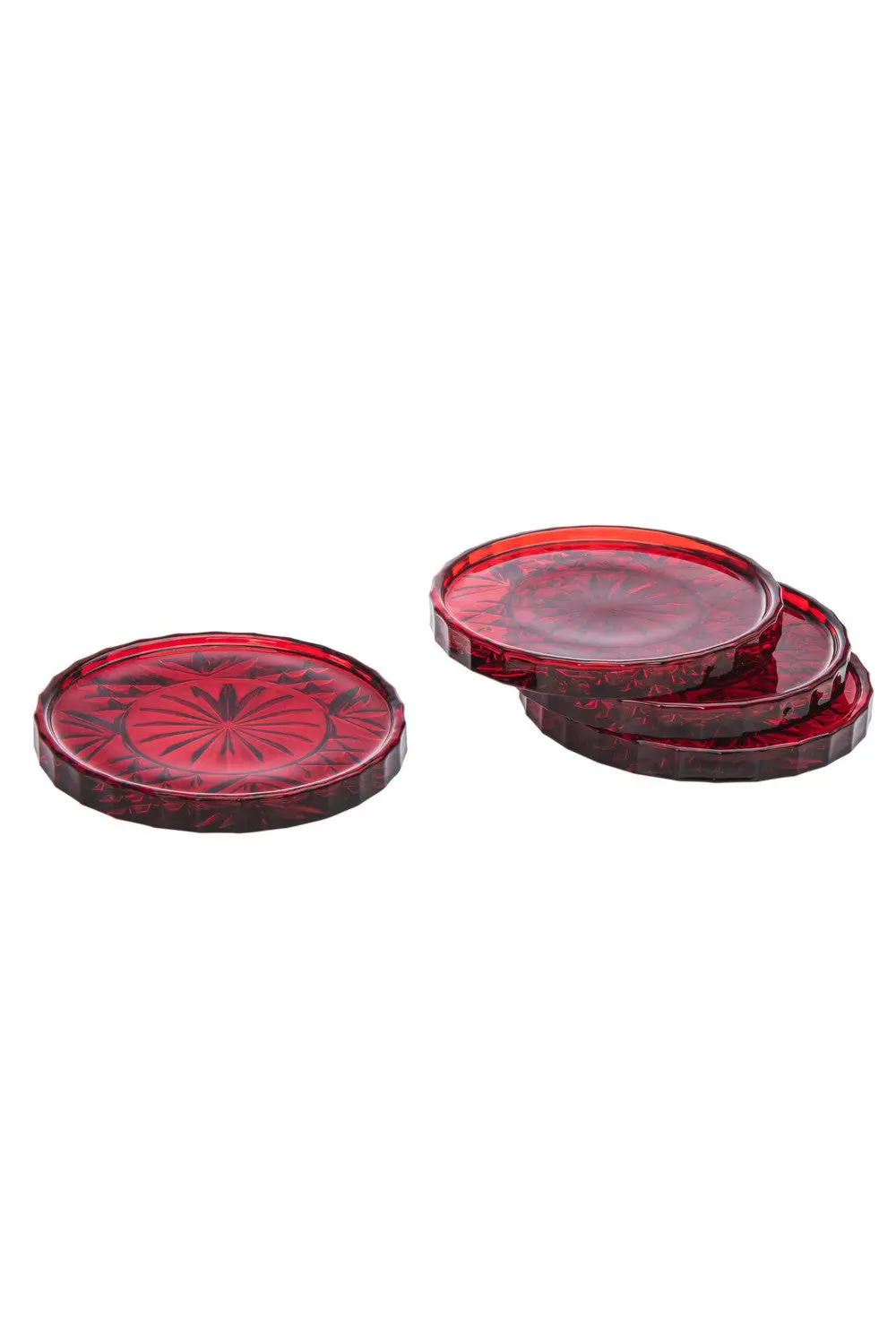 Godinger Dublin Red Coasters, Set Of 4 1