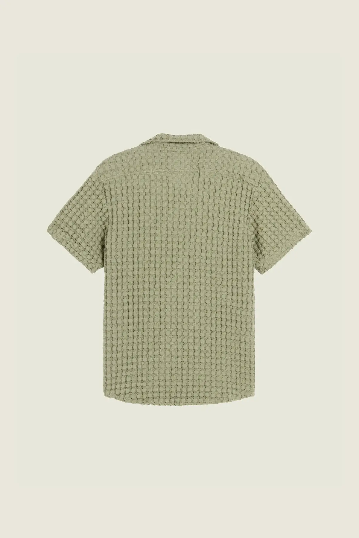 Oas Dusty Green Cuba Waffle Shirt 3