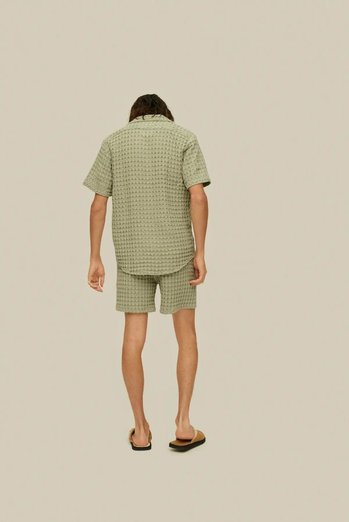 Oas Dusty Green Cuba Waffle Shirt 5