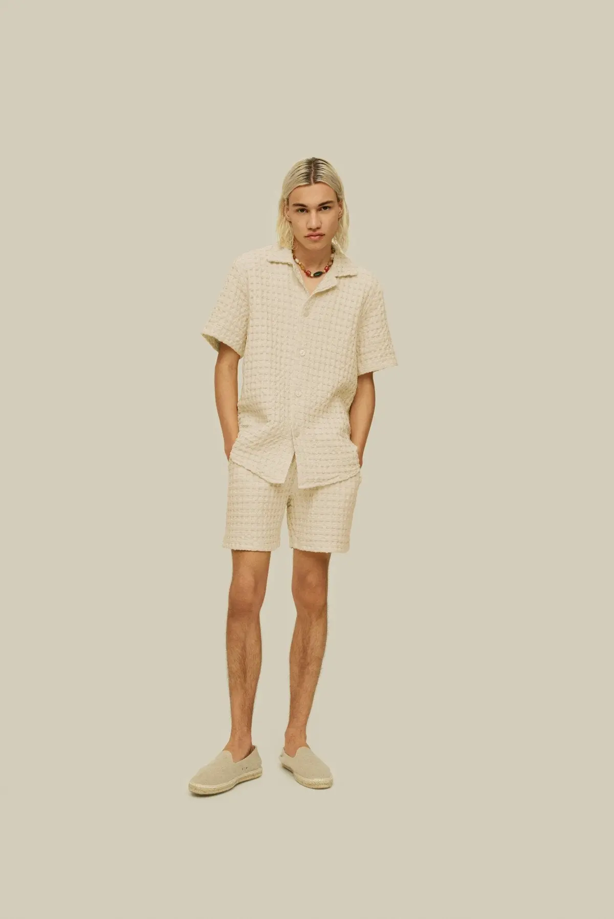 Oas Ecru Porto Waffle Short 2