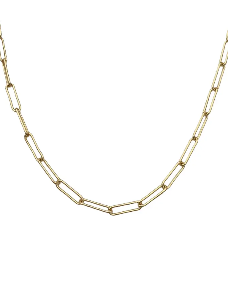 Farrah B Eden Paperclip Chain Necklace In Gold 1