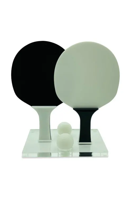 Luxe Dominoes El Ping Pong Luxe Ping Pong Set In White Black 1