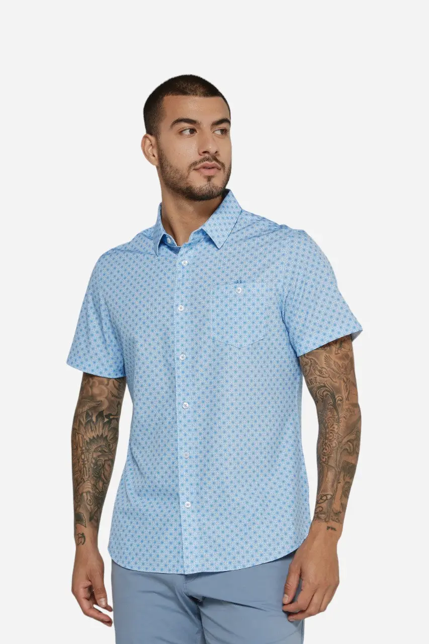 7 Diamonds Eldon Short Sleeve Shirt In Light Blue 1