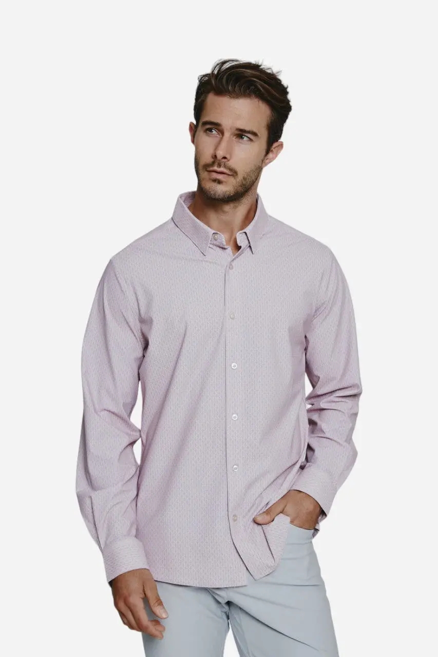 7 Diamonds Elias Long Sleeve Shirt In Rose 1