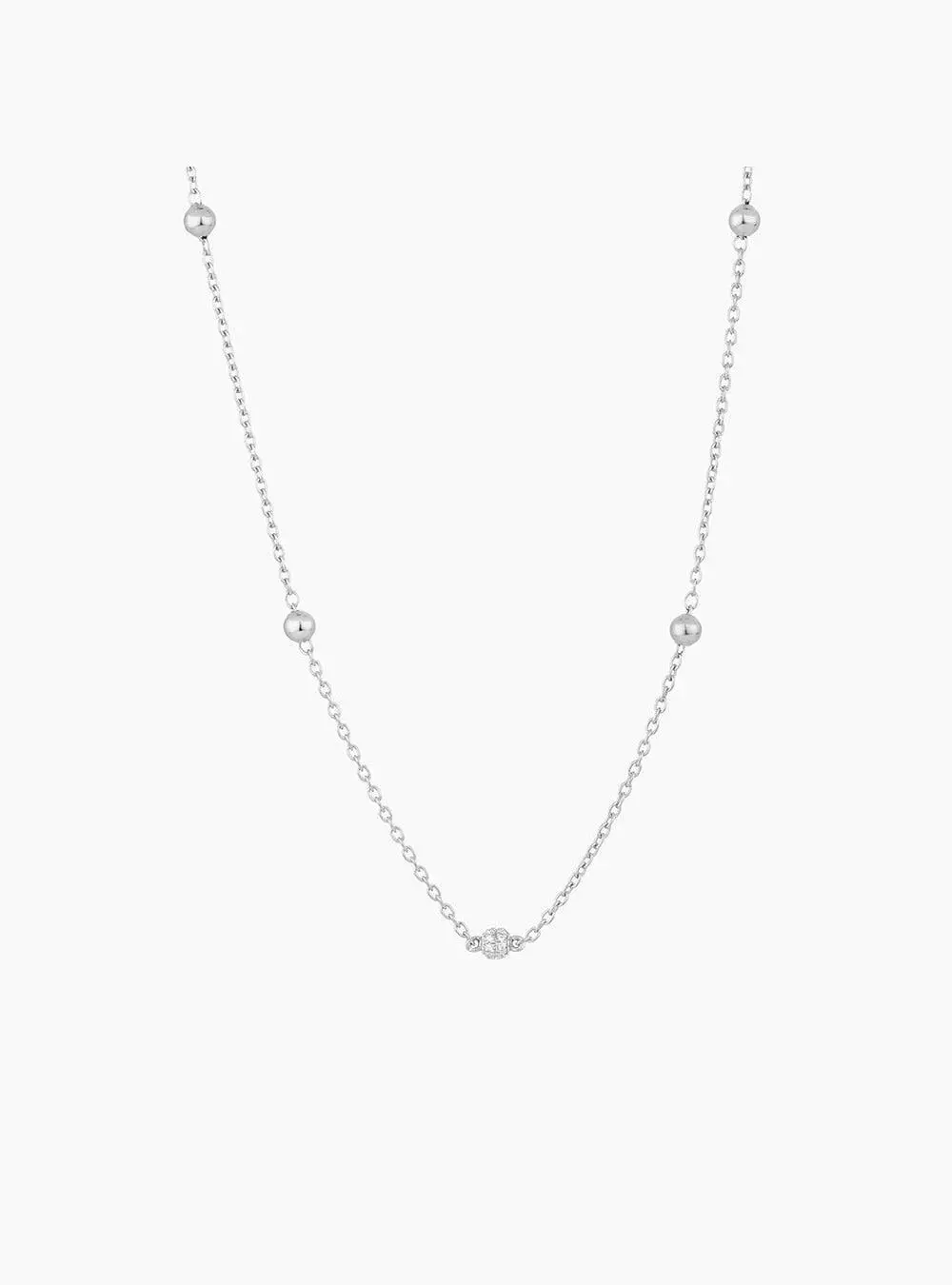 Ella Stein Center Sparkle Choker Chain Necklace In Sterling Silver 1