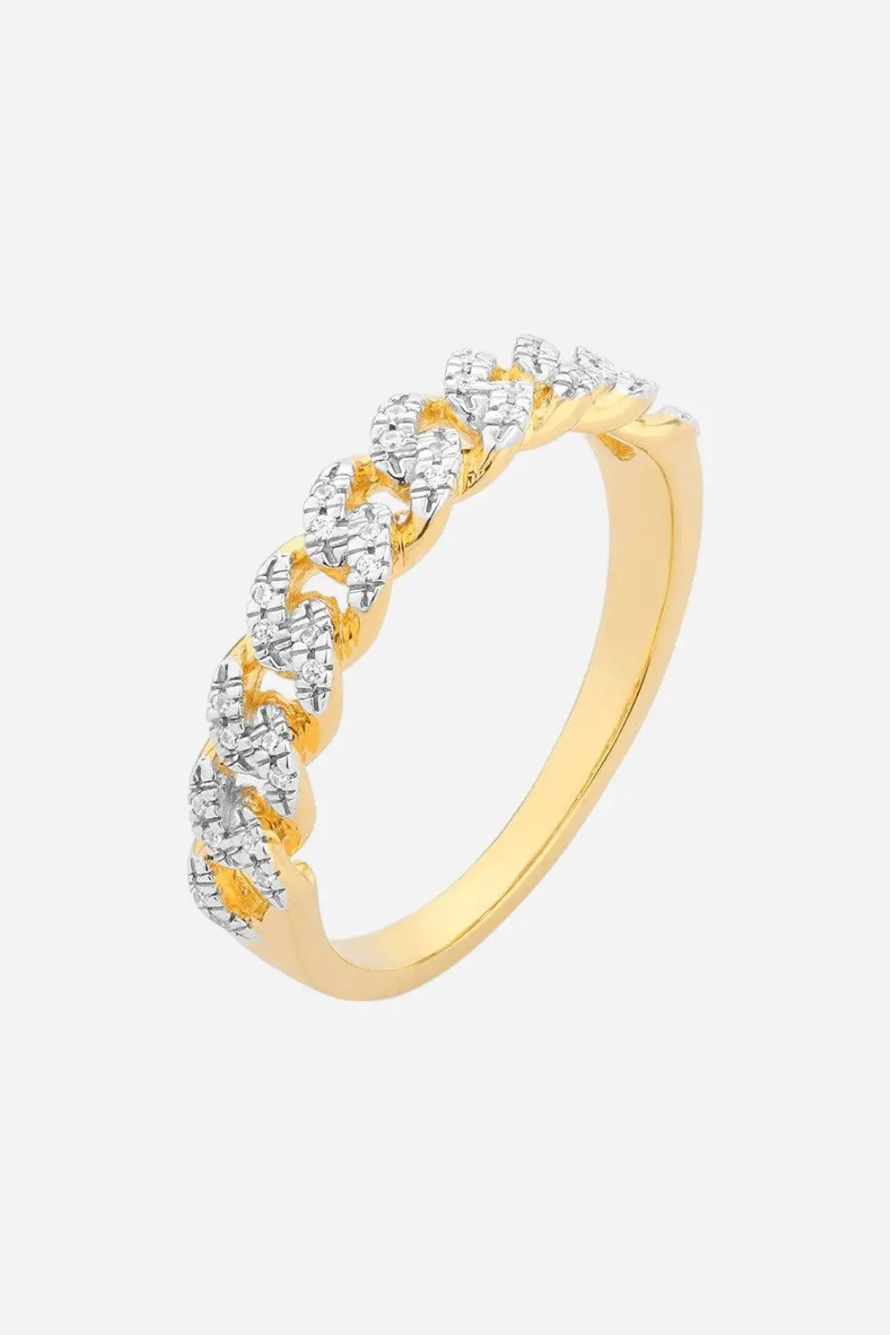 Ella Stein The Space Between Cuban Stackable Ring In Gold 3