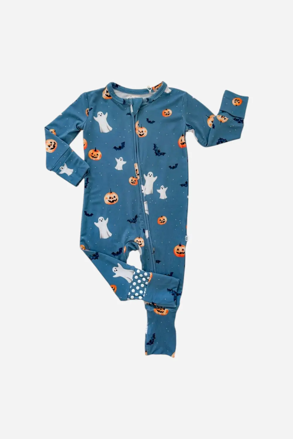 Elle & Milly Batty For Bedtime Bamboo Convertible Zip Romper 1
